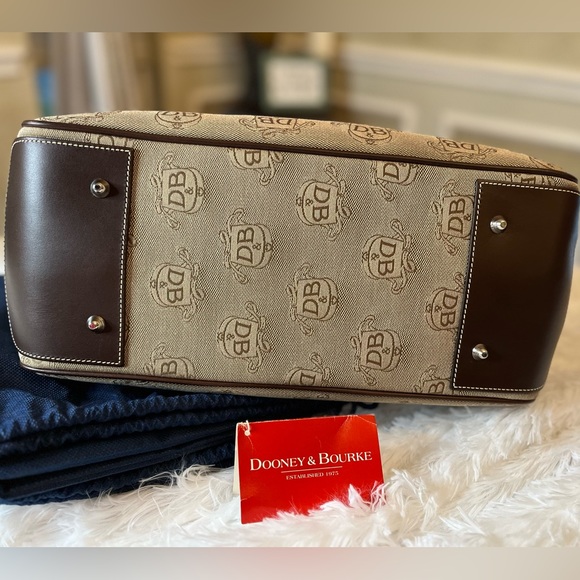 New Dooney & Bourke Signature Canvas Double Leather Handle Tote Bag - Picture 6 of 12